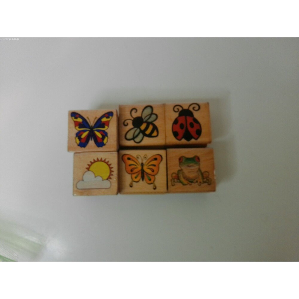 Lot Of 6 Wood Stamps